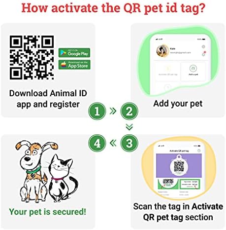 QR Code Pet Tag Service Dog ID - ESA - Emotional Support Service Dog Name Tags (ESA, L)