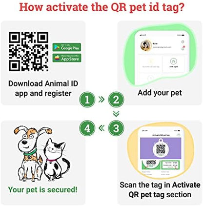 QR Code Pet Tag Service Dog ID - ESA - Emotional Support Service Dog Name Tags (ESA, L)