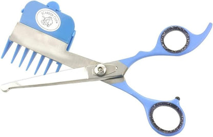Scaredy Cut Silent Clipper + Dematting Comb Pet Grooming Kit, Blue, Right-Handed 17pc RH + Dematting, Blue