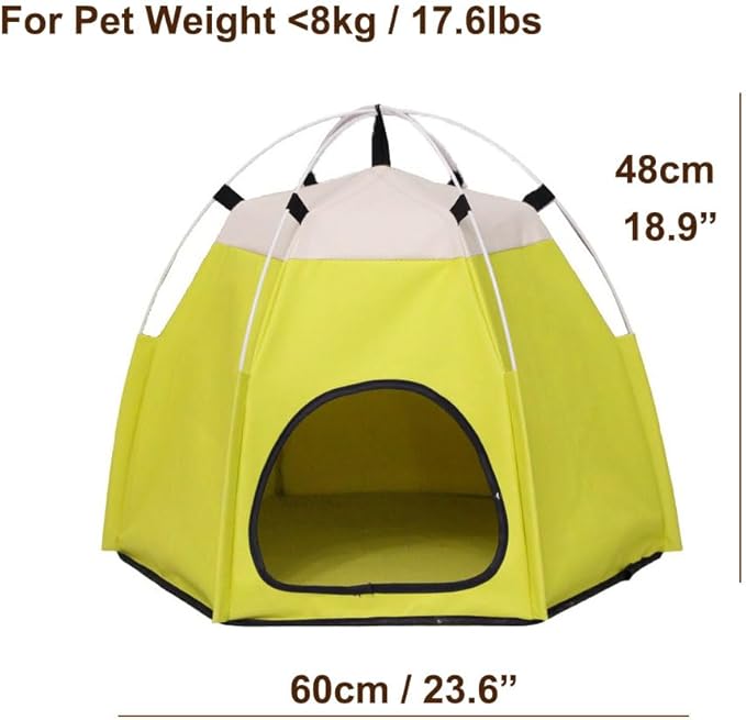 Cute Cat Teepee Cave, Cat Tent Foldable Indoor Outdoor with Thick Mat,Puppy Bed Tent,Bunny Pet Tent Teepee,Portable Dog House Teepee Tent, Cat Bed,Dog Bed Tent,Puppy Bunny,Pet Tent Teepee (G, L)