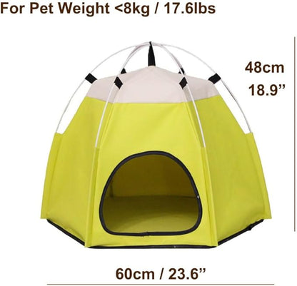 Cute Cat Teepee Cave, Cat Tent Foldable Indoor Outdoor with Thick Mat,Puppy Bed Tent,Bunny Pet Tent Teepee,Portable Dog House Teepee Tent, Cat Bed,Dog Bed Tent,Puppy Bunny,Pet Tent Teepee (D, L)
