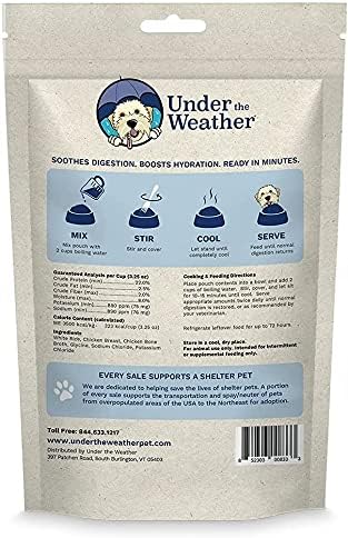 Under the Weather Bland Diet for Dogs | Easy to Digest for Sick Dogs |Always Be Ready| Contains Electrolytes - All Natural Freeze Dried 100% Human Grade Meats| 2 Pack- Chicken, Rice & Bone Broth - 6oz