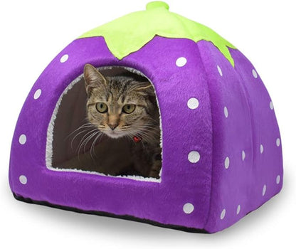 Spring Fever Hamster Guinea Pig Rabbit Dog Cat Chinchilla Hedgehog Bird Small Animal Pet Bed House Hideout Cage Accessorie D Purple M (14.2 * 14.2 inch)