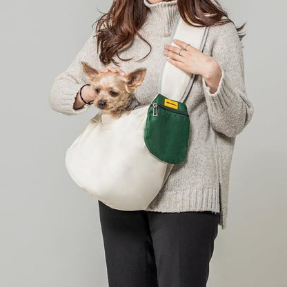 Ollie&Bonnie Dog Sling Carrier for Small Dogs, Hands-Free Design, Floor Support Pad, Cushioned Adjustable Shoulder Strap, Suitable for Puppies and Pets.