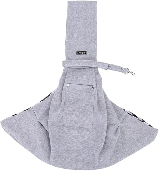 Leconpet Dog Sling Carrier Shoulder Bag for Pets with Mobile Phone Pocket Safety Buckle Security Lock, Suitable for Puppy, Small Dogs, and Cats for Outdoor Travel (Grey)