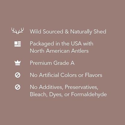 Amazon Brand – Wag Dog Deer Antler Chew, Naturally Shed, Whole, 9–10.5 inches, X-Large (Best for Dogs Over 45 lbs) (Pack of 4)