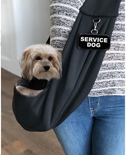 Small Service Dog Sling Carrier with ID Tag | EZ-Sling for Small Dogs | Includes Five Service Dog Law Handout Cards