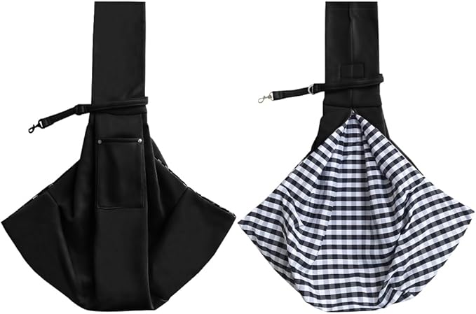 FEimaX Dog Sling Carrier, Pet Papoose Slings Bag for Small Dogs Cats, Puppy Hands Free Satchel Tote Pouch Carriers Doggie Crossbody Shoulder Carry Bags for Outdoor Travel (Black)