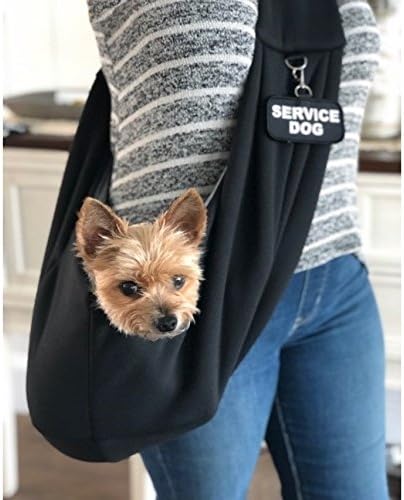 Small Service Dog Sling Carrier with ID Tag | EZ-Sling for Small Dogs | Includes Five Service Dog Law Handout Cards