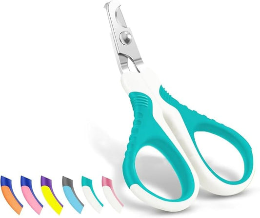 WePet Pet Nail Clippers U07.1, Professional Claw Trimmer, Bended Scissor Special for Cats, Kittens, Dogs, Puppies, Small Animals, White/Pine Green
