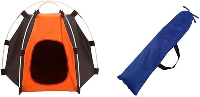 TaktZeit Pet Tent Foldable Dog House Portable Pet Bed Camping Tent Outdoor or Indoor (Orange)