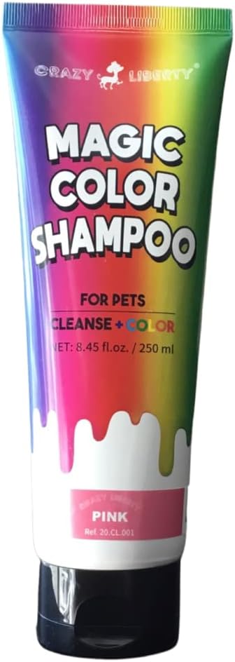 Magic Color Shampoos (Pink). Semi-Permanent Pet Hair Coloring Shampoo, Safe and Gentle Ammonia and Paraben Free Hair Dye Shampoo, Non-Toxic Coloring Shampoo for All Pets Can be Bathed.