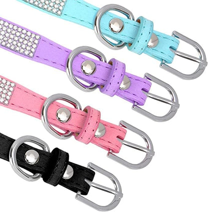 Rhinestone Dog Collar for Female Dogs, Diamond Cat Collars with Jeweled Crystal Sparkling Glitter Girl's Pet Collar Adjustable for Medium Large Dogs Pink, L