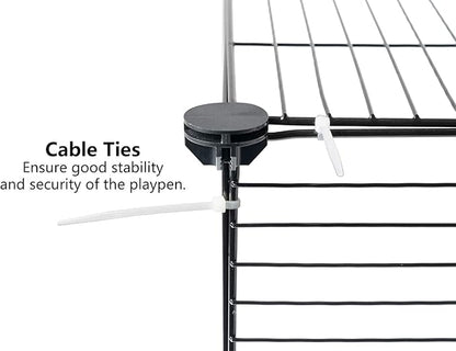 Small Animal Playpen, Guinea Pig Cages, Pet Playpen, Rabbit Cage,Small Animal Cage, Puppy Kitten Dog Playpen, Indoor Outdoor Portable Metal Wire Yard Fence,15 X 12 Inch, 28 Panels, Black