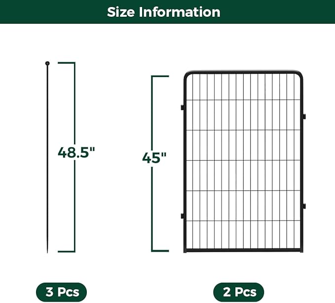 FXW Rollick Dog Playpen for Yard, RV Camping, 45 inch 2 Panels for Large Dogs│Patented