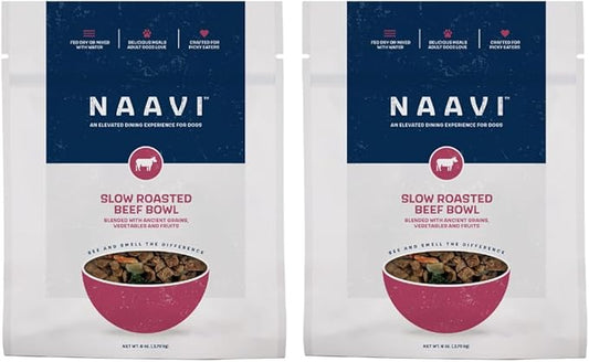 Slow Roasted Beef Bowl with Ancient Grains, Vegetables & Fruits, Premium Dog Food Topper for Adult Dogs - 6oz (2pack)