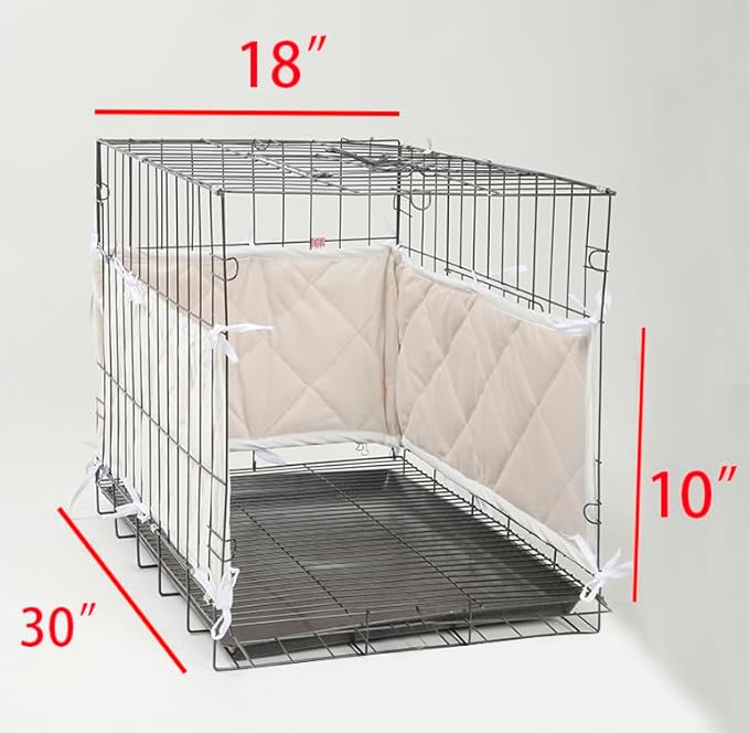 Apricot Dog Crate Training Pads - Tail Protector Bumpers, 30"X18"X10"