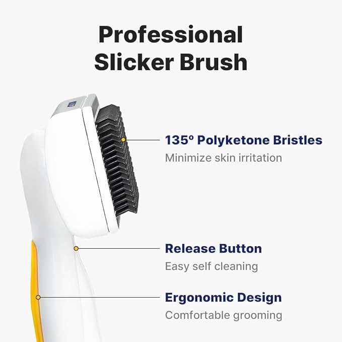 [PETHROOM] Slicker Brush for Gentle Grooming - Detangling Brush for Dogs and Cats with Coated Tips, Ideal for Goldendoodles, Long or Curly Coats, and Shedding Control