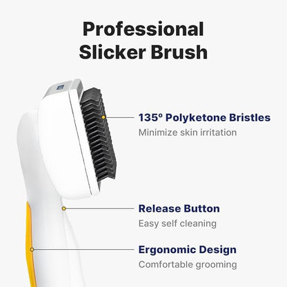 [PETHROOM] Slicker Brush for Gentle Grooming - Detangling Brush for Dogs and Cats with Coated Tips, Ideal for Goldendoodles, Long or Curly Coats, and Shedding Control