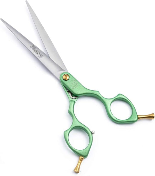 Moontay 6.0" Professional Straight Pet Grooming Scissor, Dog Cat Grooming Shear/Scissor with Ultra-Light Aeronautical Aluminum Handle, 440C Japanese Stainless Steel Pet Grooming Shear, Green