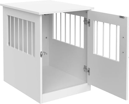 ClosetMaid Pet Crate End Table Furniture for Small Dogs or Cats Under 12 lbs, White Wood Finish