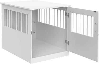 ClosetMaid Pet Crate End Table Furniture for Medium Dogs or Cats Under 25 lbs, White Wood Finish