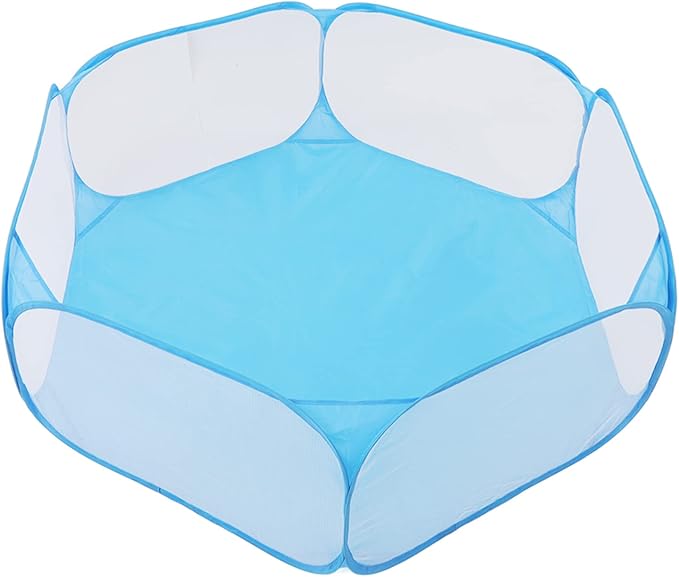 Small Pet Cage Tent, Easy Access Foldable Interactive Small Animal Playpen for Pets (Blue)