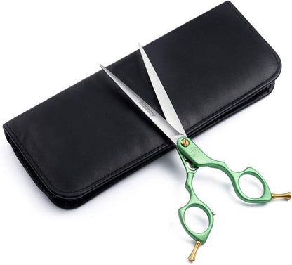Moontay 6.0" Professional Straight Pet Grooming Scissor, Dog Cat Grooming Shear/Scissor with Ultra-Light Aeronautical Aluminum Handle, 440C Japanese Stainless Steel Pet Grooming Shear, Green