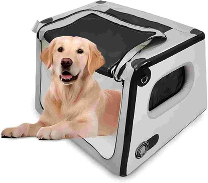 Collapsible Dog Crate - Portable Dog Travel Crate Kennel for Medium Dogs, Soft Sided Folding Dog Crates Indoor, Outdoor 31’’Lx35’’Wx25’’H