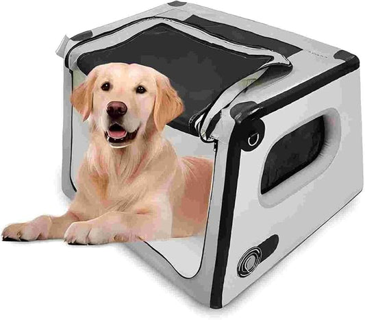 Collapsible Dog Crate - Portable Dog Travel Crate Kennel for Medium Dogs, Soft Sided Folding Dog Crates Indoor, Outdoor 31’’Lx35’’Wx25’’H