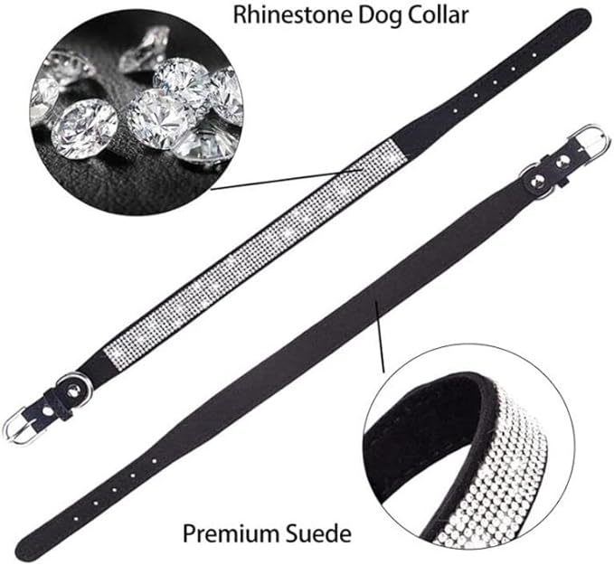 Small Dog Collars for Female Dogs, Rhinestone Dog Collar with Diamond Crystal Glitter Bling Female Cat Collars for Puppy XXS XS Small Dogs and Kitten, Purple, S