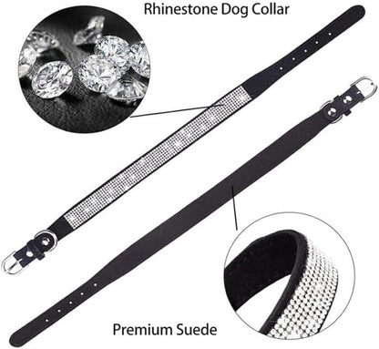 Small Dog Collars for Female Dogs, Rhinestone Dog Collar with Diamond Crystal Glitter Bling Female Cat Collars for Puppy XXS XS Small Dogs and Kitten, Purple, S