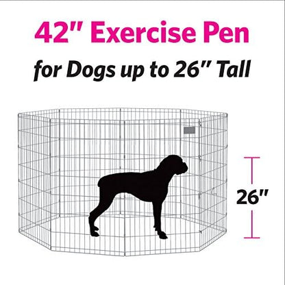 MidWest Homes for Pets Dog Exercise Pen & Playpen, 24" W x 42" H, No Door, Gold Zinc