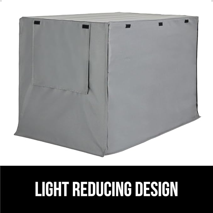 Gorilla Grip Dog Crate Covers Compatible with Amazon Basics Dog Crates, All Sides Open, Privacy Cover Fits 36" Wire Kennel, Breathable Mesh Windows, Light Reducing Puppy Training Cage Topper, Gray