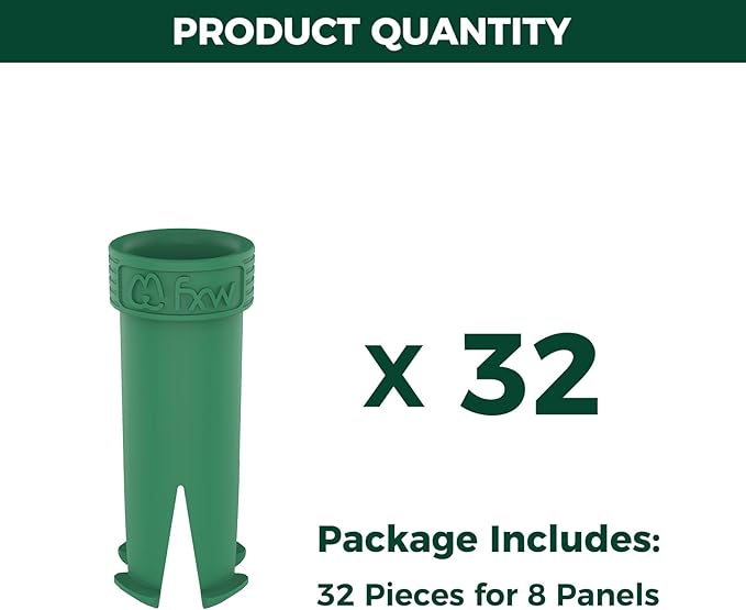 FXW 32 Pieces Muffler Tubes, Compatible with FXW Rollick/Instant Dog Playpen (Replacement for HomePlus/Dog Gate), Green│ Patented