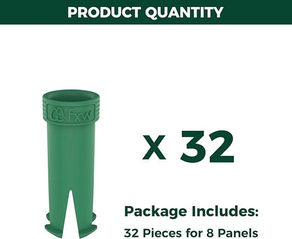 FXW 32 Pieces Muffler Tubes, Compatible with FXW Rollick/Instant Dog Playpen (Replacement for HomePlus/Dog Gate), Green│ Patented