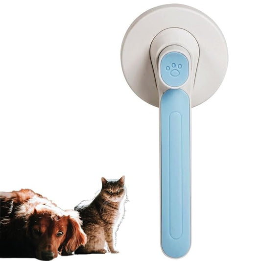 1 Pcs Cat Grooming Brush, Cat Brush Cats Grooming Dematting Comb Self Cleaning Slicker Brushes for Dogs Cats Pet for Shedding Remove Undercoat Mats Hair Pet Massage-Self Cleaning Slicker Brush, Blue