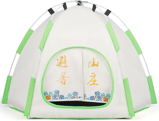 Cute Cat Teepee Cave, Cat Tent Foldable Indoor Outdoor with Thick Mat,Puppy Bed Tent,Bunny Pet Tent Teepee,Portable Dog House Teepee Tent, Cat Bed,Dog Bed Tent,Puppy Bunny,Pet Tent Teepee (K, S)