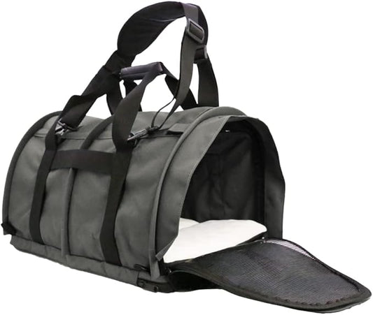 SturdiBag XL Pet Travel Carrier: Flexible Height for Cat and Dog Soft Sided with Safety Clips and Seatbelt Straps | Smoke, 20" x 16" x 12" (PN: SB3-PRO-SM)