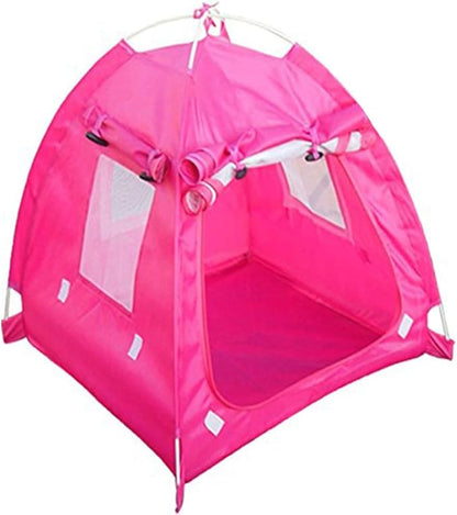 Breathable Washable Pet Puppy Kennel Dog Cat Folding Indoor Outdoor House Bed Tent (Rose Red,M)