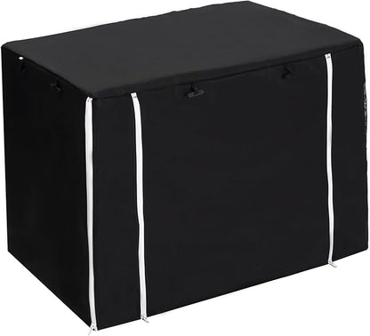 Dog Crate Cover for Wire Crates Kennel 2 Doors Heavy Duty Waterproof Windproof Soundproof Pet Cage Cover Home Decoration - Cover only - Black - Fits 24 Inch Crates