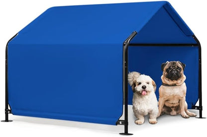 Outdoor Pet Shade Dog Shade Shelter, Versatile Pet Canopy Tent Pet Awning for Dogs, Cats, Small Animals and Livestock, 4'x4'x3' Waterproof, Sun Protection, Blue