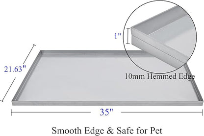 35x21.63x1 Replacement Tray for Dog Crate, Galvanized, Chew-Proof and Crack-Proof Dog Kennel Tray Replacement