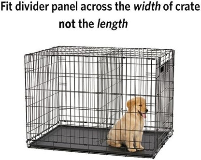 MidWest Homes for Pets Dog Crate Divider Panel for 24-inch Dog Crate; Fits Crate Models 1524, 1524DD, 1924 & Measures 16.42L x 17.05W x .79H Inches, Black