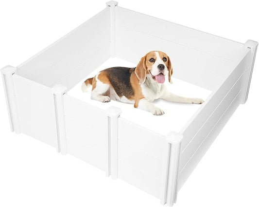 LotFun Whelping Box for Large Breed Dogs 48"x48"x18", PVC Puppy Playpen, Waterproof & Rustproof Whelping Pen, Puppy Whelping Supplies