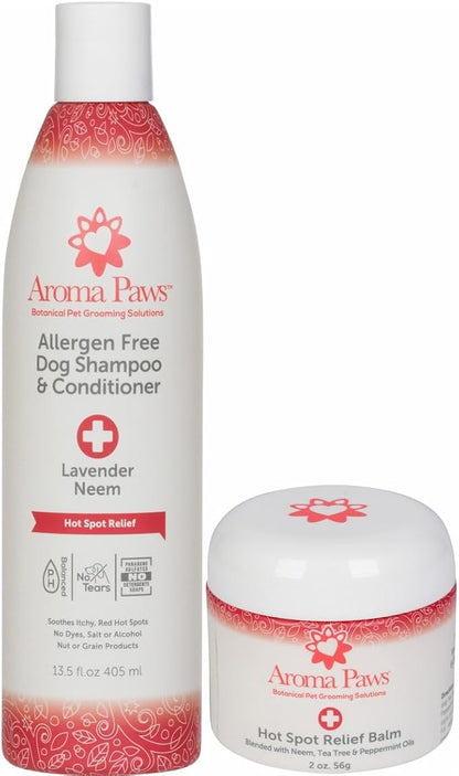 Hot Spot Shampoo & Conditioner 2-in-1 and Hot Spot Relief Balm Kit by Aroma Paws
