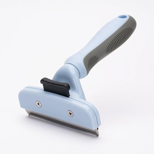 Deshedding Grooming Tool for Dogs and Cats with Fur Release Button for Any Length Fur with Ergonomic Handle