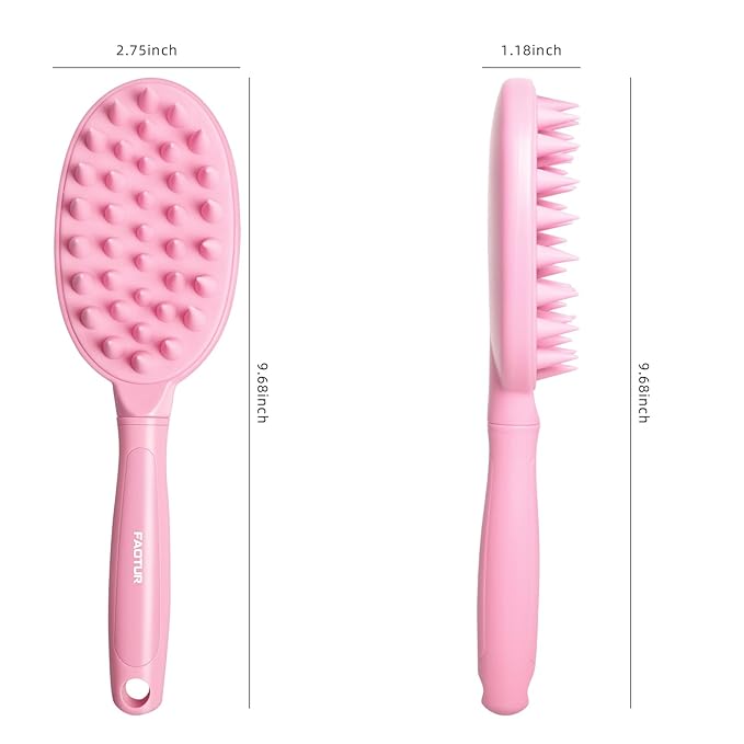 Pet Silicone Shampoo Brush for Long & Short Hair Dogs Cats, Shower Wash Curry Massage Brush