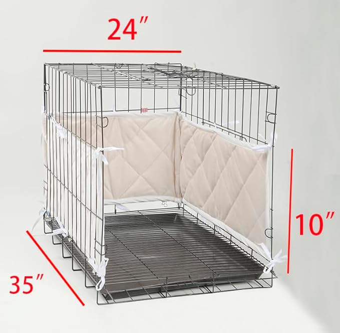 Apricot Dog Crate Training Pads - Tail Protector Bumpers, 36"X24"X10"