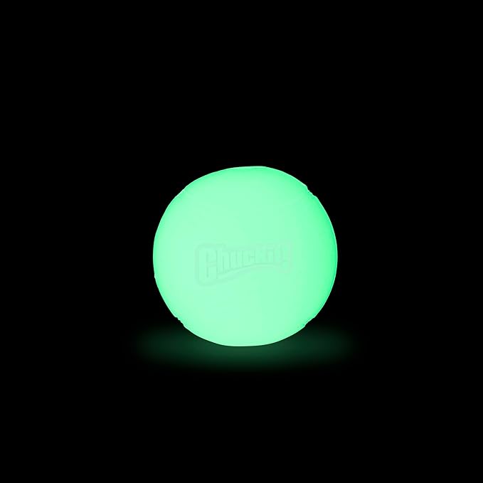 Chuckit! Max Glow Ball Dog Toy, Large (3 Inch Diameter) for dogs 6-100 lbs, Pack of 1